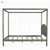 Size Canopy Platform Bed with Headboard for Kids