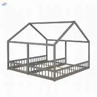 Twin Size House Platform Beds,Two Shared Beds