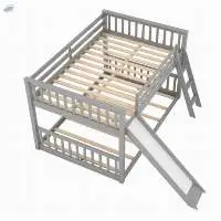 Full over Full Bunk Bed with Convertible Slide
