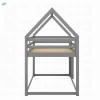 Twin over Twin Low Bunk Bed House Bed