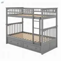 Twin Bunk Bed with Drawers Convertible Beds