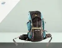 Black And Blue Polyester Trekking Bag