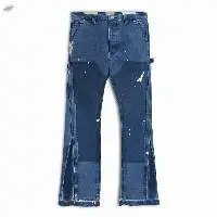 men flared stacked jeans