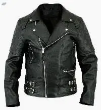 Mens Brando Style Leather Motorcycle Jacket