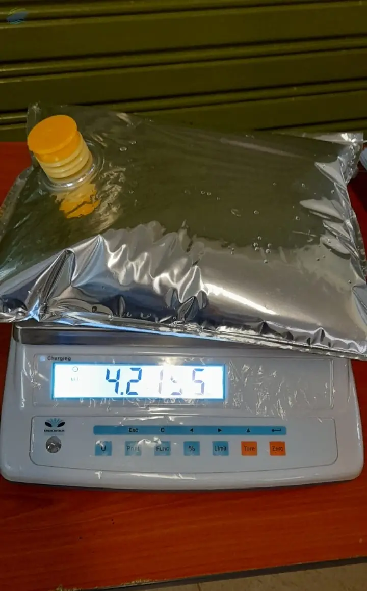 Pineapple Juice Packed into 10lt  Aseptic bags