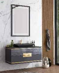 Hermes 100 Plus Anthracite Bathroom Cabinet