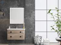 Natuzzi 80 Glossy Wood Beige Bathroom Cabinet