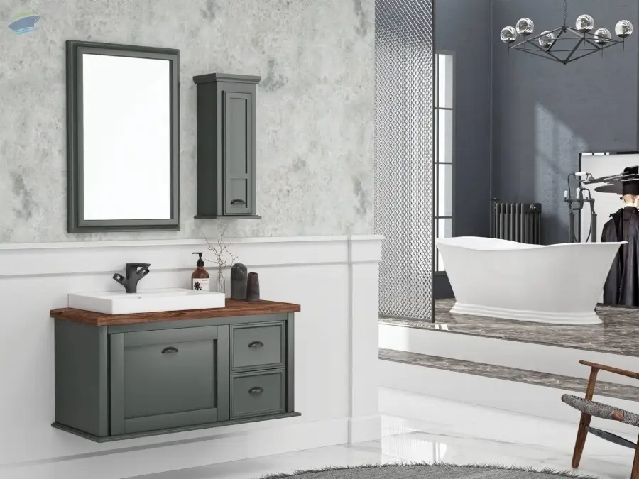 Blanc 110 Anthracite Bathroom Cabinet