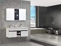 Vela 120 High Glosy White Bathroom Cabinet