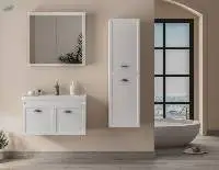 Tria 80 White Bathroom Cabinet