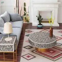 Bone Inlay Cocktail Table