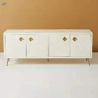 Bone Inlay Optical Design Media Cabinet