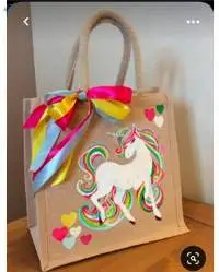 Jute Bag With Multi-Colour