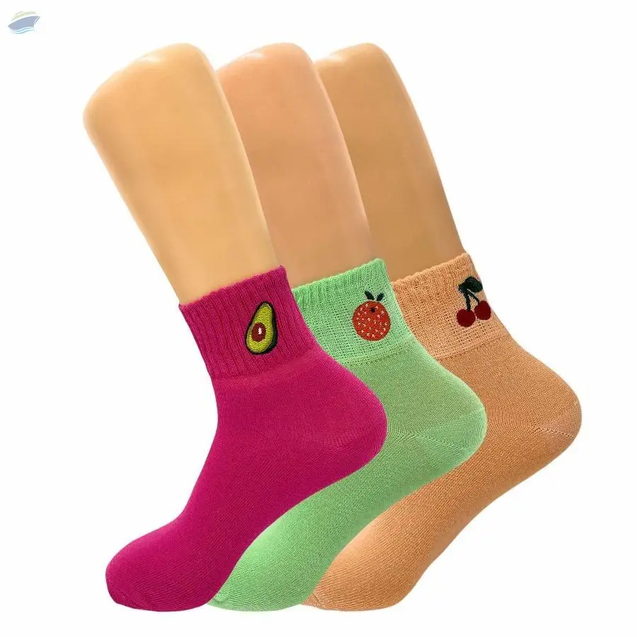 Fruit Embroidered Ankle Socks