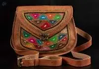 Unique Craft Leather Handicraft Bag Block Print