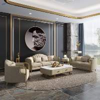 Napa Leather Metal Legs Sofa