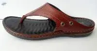 Sanmag Brown Leather Slippers