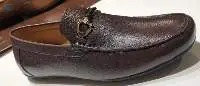 Sanmag Dark Brown Leather Loafer Shoes