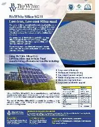 Low PPM Silica Sand