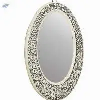 Wooden Modern Floral Pattern Mirror Frame