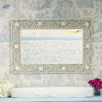 Gray Bone Inlay Designer Mirror Frame