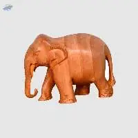 Wooden Trunk Down Elephant Small