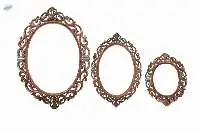 Wooden Oval Mirror Frame Set
