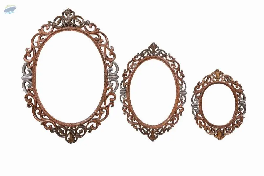 Wooden Oval Mirror Frame Set