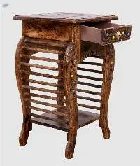 Wood Single Drawer Side Table