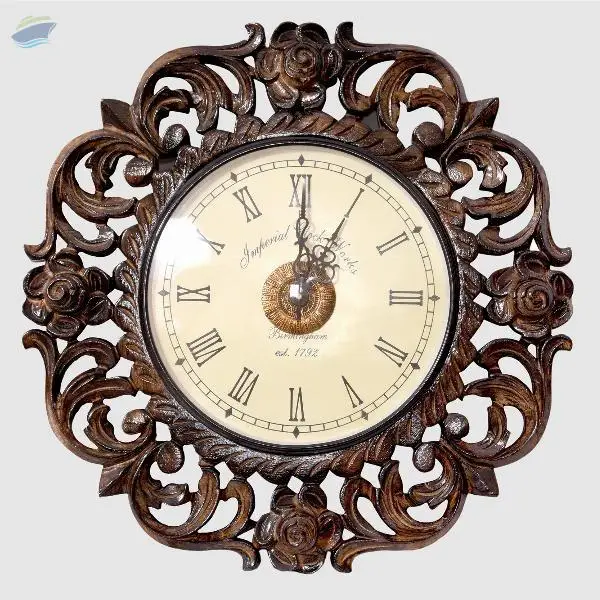 Wooden Four Rose Wall Clock
