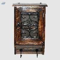 Wooden Two Hook Key Box
