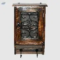 Wooden Two Hook Key Box