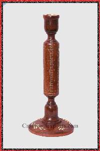 Wooden Brass Flower Candle Stand