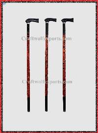 Wooden Red & Black Walking Stick
