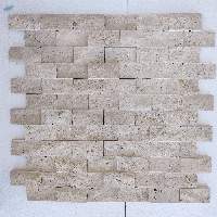 Light-Medium Travertine Split Face on Mesh