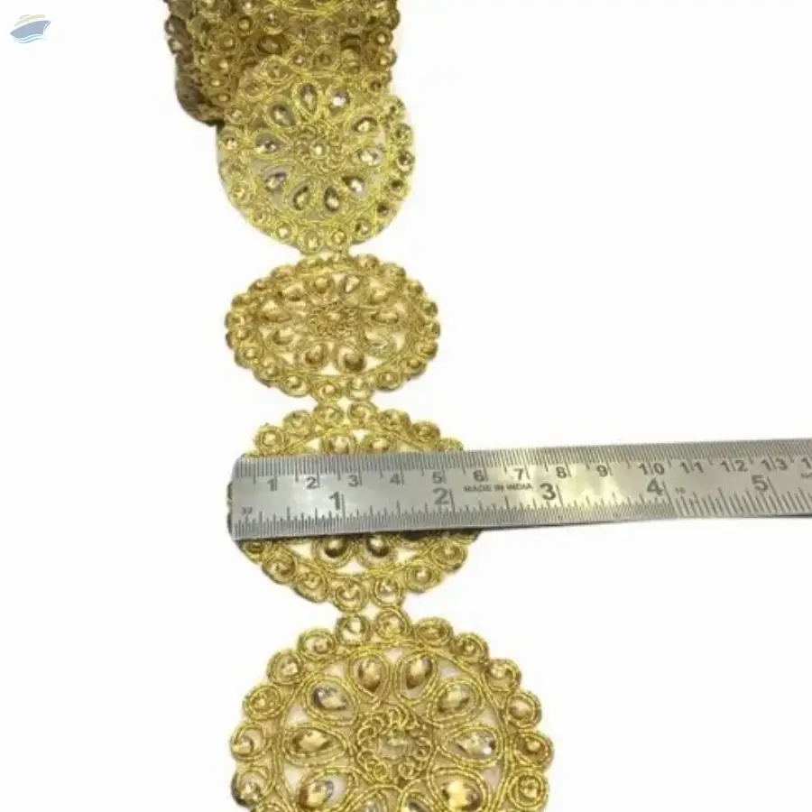 Golden Cut Work Lace
