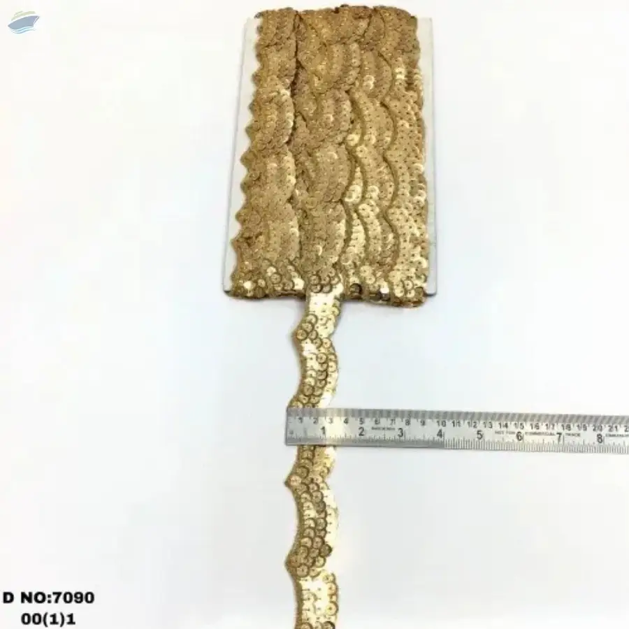 Golden Zari Sequence Lace