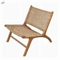 Teak Lounge Chair Tresse Rattan Peel