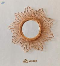 Rattan Mirror Sunflower