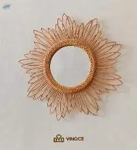 Rattan Mirror Sunflower