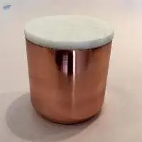 Copper Candle Jar With Marble Lid