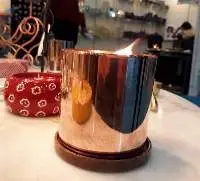 Copper Candle Jar With Wooden Lid