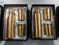 Copper Bottle & Glass Gift Set