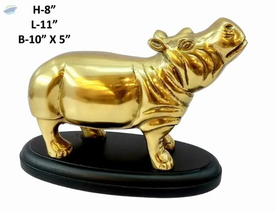 Cast Metal Fengshui Hippopotamus Animal Figurine