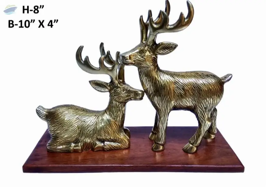 Cast Metal Fengshui Stag Animal Figurine