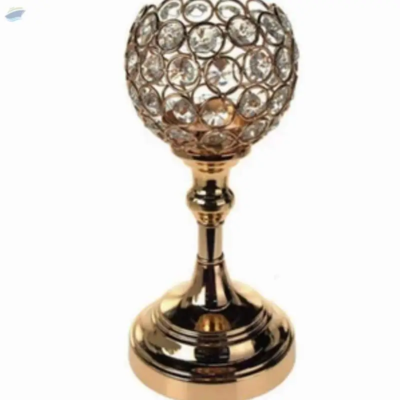 Gold Crystal Candle Holder