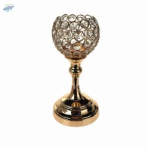 Gold Crystal Candle Holder (GNH469)