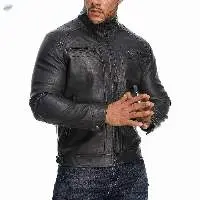 Black Plain Leather Jackets
