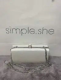 Simple. She Leather Frame Clutch Bag