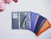 Simple She Leather Long Wallet Fastener Pouch